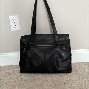 Black Leather Tote Bag